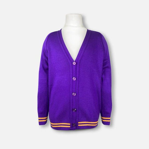 STM Purple with gold stripes cardigan